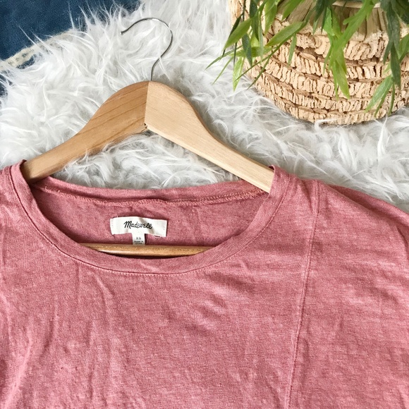 Madewell | Modern Linen Gather Peplum Drape Top - Picture 2 of 8